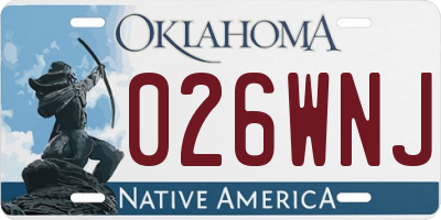 OK license plate 026WNJ