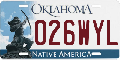 OK license plate 026WYL