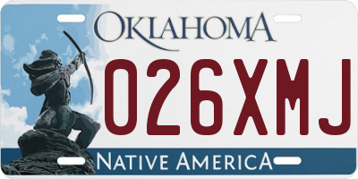 OK license plate 026XMJ