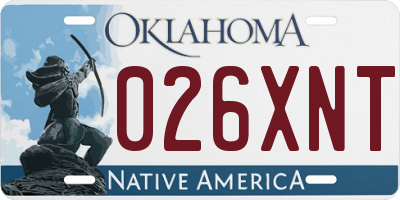 OK license plate 026XNT
