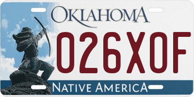 OK license plate 026XOF