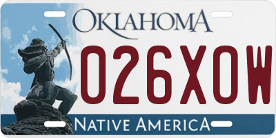 OK license plate 026XOW