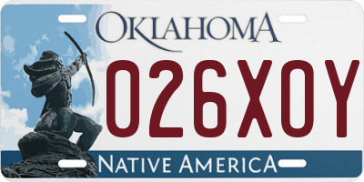 OK license plate 026XOY