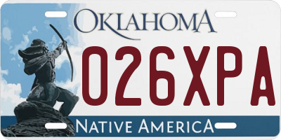 OK license plate 026XPA
