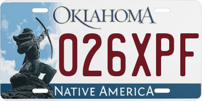 OK license plate 026XPF