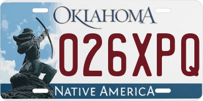 OK license plate 026XPQ