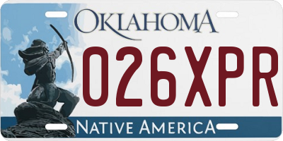 OK license plate 026XPR