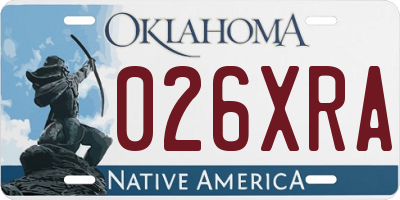 OK license plate 026XRA
