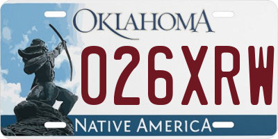 OK license plate 026XRW