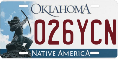 OK license plate 026YCN
