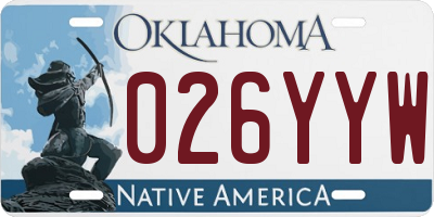 OK license plate 026YYW