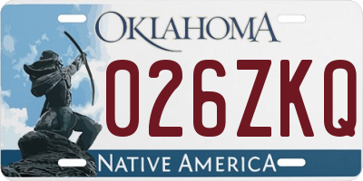 OK license plate 026ZKQ