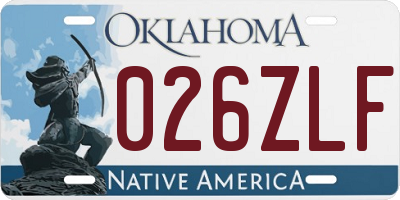 OK license plate 026ZLF
