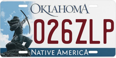 OK license plate 026ZLP