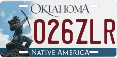 OK license plate 026ZLR