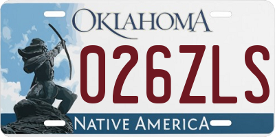 OK license plate 026ZLS