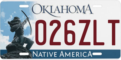 OK license plate 026ZLT