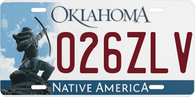 OK license plate 026ZLV