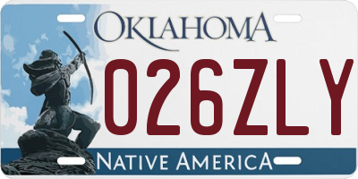 OK license plate 026ZLY