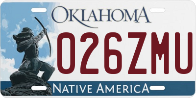 OK license plate 026ZMU