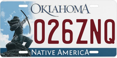 OK license plate 026ZNQ