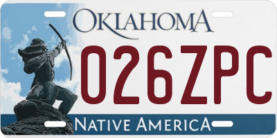OK license plate 026ZPC