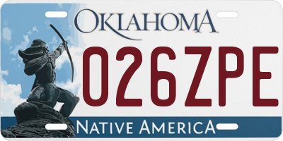 OK license plate 026ZPE