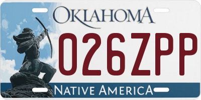 OK license plate 026ZPP