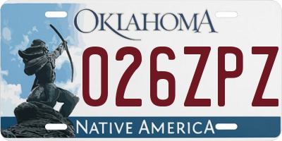 OK license plate 026ZPZ