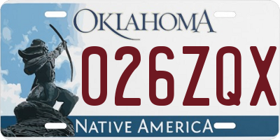OK license plate 026ZQX