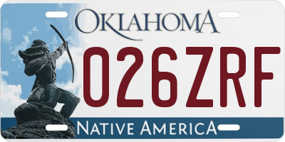 OK license plate 026ZRF