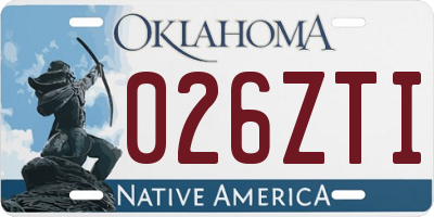 OK license plate 026ZTI