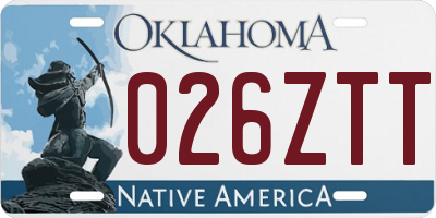 OK license plate 026ZTT