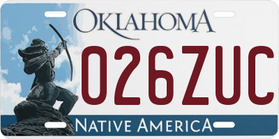 OK license plate 026ZUC