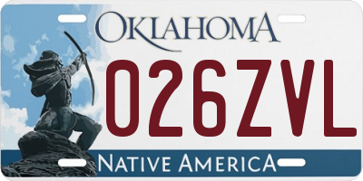 OK license plate 026ZVL