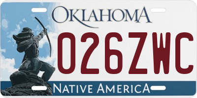 OK license plate 026ZWC