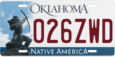 OK license plate 026ZWD