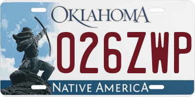 OK license plate 026ZWP