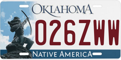 OK license plate 026ZWW