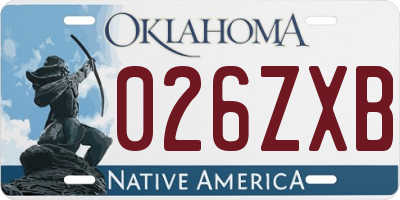 OK license plate 026ZXB