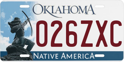 OK license plate 026ZXC