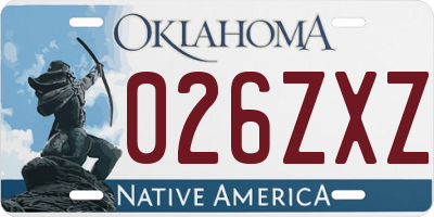 OK license plate 026ZXZ