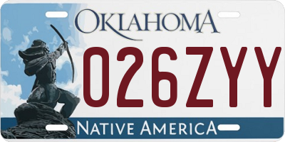 OK license plate 026ZYY