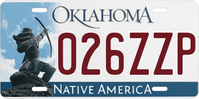 OK license plate 026ZZP