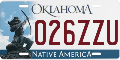 OK license plate 026ZZU