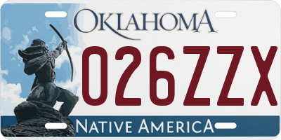 OK license plate 026ZZX