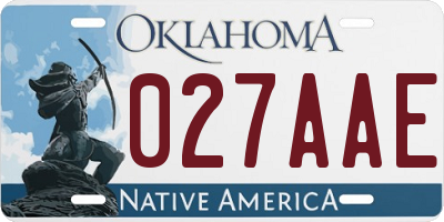 OK license plate 027AAE