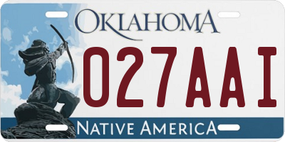 OK license plate 027AAI