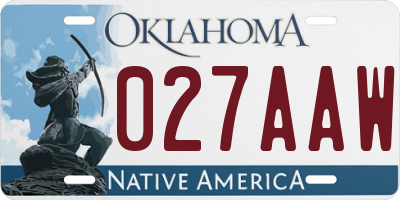 OK license plate 027AAW