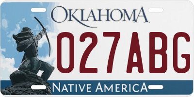 OK license plate 027ABG